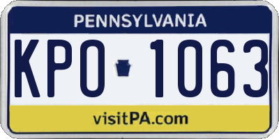 PA license plate KPO1063