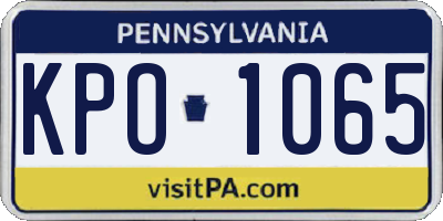 PA license plate KPO1065