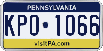PA license plate KPO1066