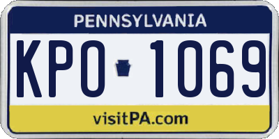 PA license plate KPO1069