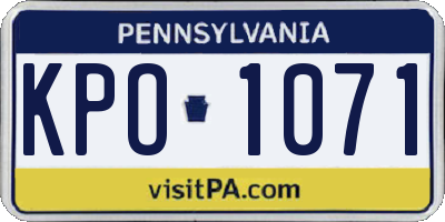 PA license plate KPO1071