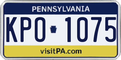 PA license plate KPO1075