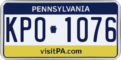 PA license plate KPO1076