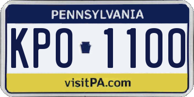 PA license plate KPO1100