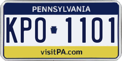 PA license plate KPO1101