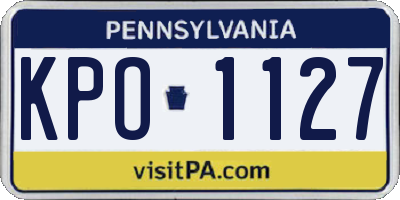 PA license plate KPO1127
