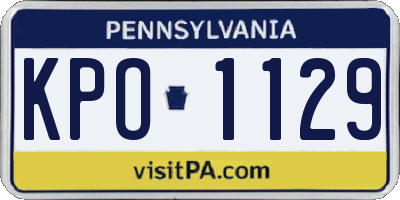 PA license plate KPO1129