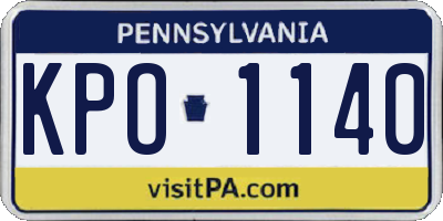 PA license plate KPO1140