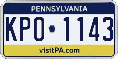 PA license plate KPO1143
