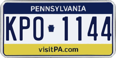 PA license plate KPO1144