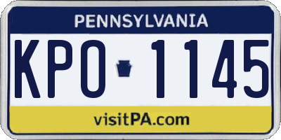 PA license plate KPO1145