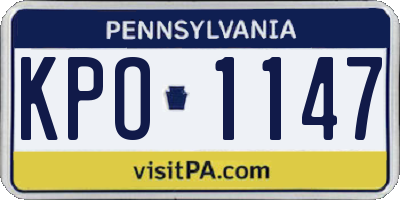 PA license plate KPO1147