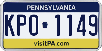 PA license plate KPO1149