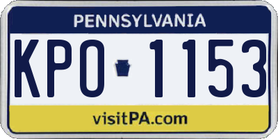 PA license plate KPO1153