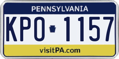PA license plate KPO1157
