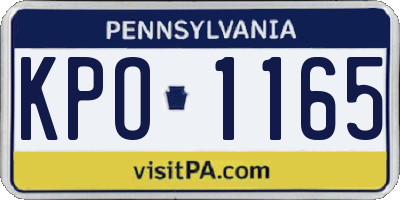 PA license plate KPO1165