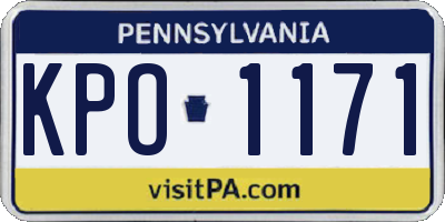 PA license plate KPO1171