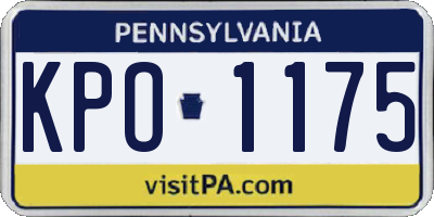 PA license plate KPO1175