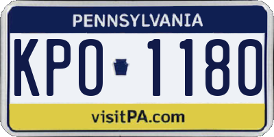 PA license plate KPO1180