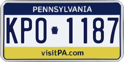 PA license plate KPO1187