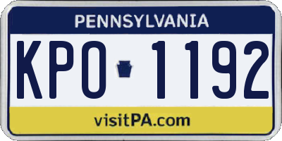 PA license plate KPO1192
