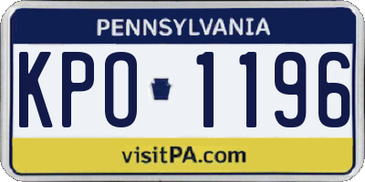 PA license plate KPO1196