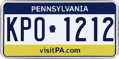 PA license plate KPO1212