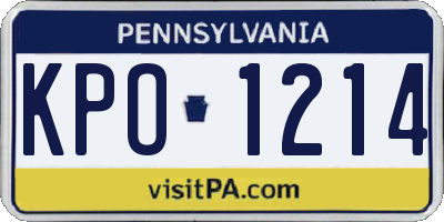 PA license plate KPO1214
