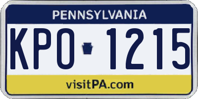 PA license plate KPO1215