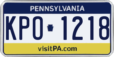 PA license plate KPO1218