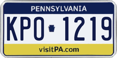 PA license plate KPO1219