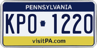 PA license plate KPO1220