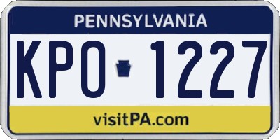 PA license plate KPO1227