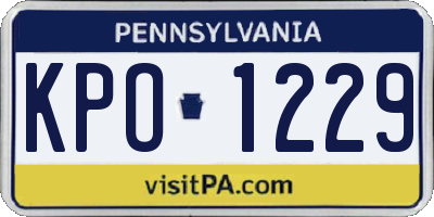 PA license plate KPO1229
