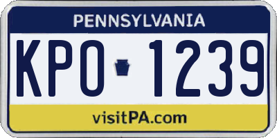 PA license plate KPO1239