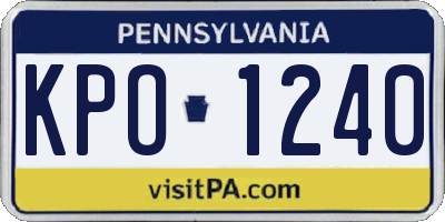 PA license plate KPO1240