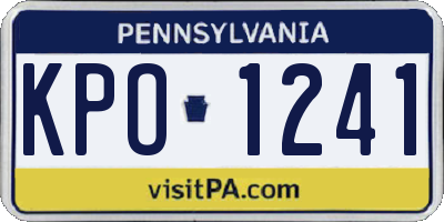 PA license plate KPO1241