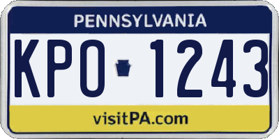 PA license plate KPO1243