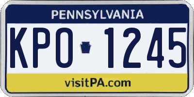 PA license plate KPO1245