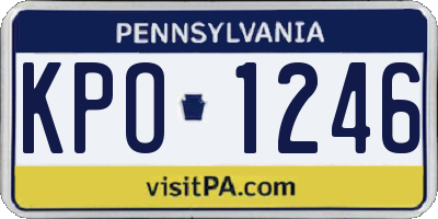 PA license plate KPO1246