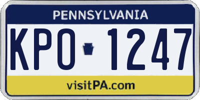 PA license plate KPO1247