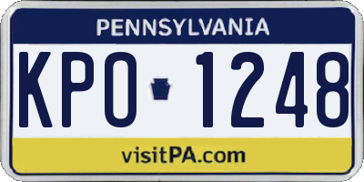 PA license plate KPO1248