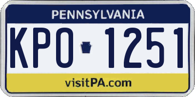 PA license plate KPO1251