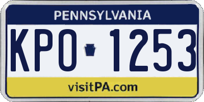 PA license plate KPO1253