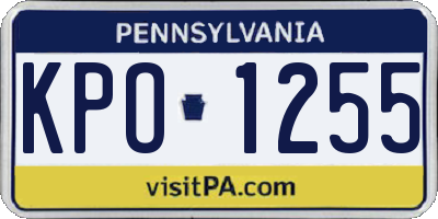 PA license plate KPO1255