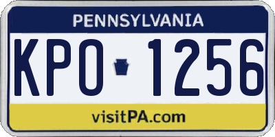 PA license plate KPO1256