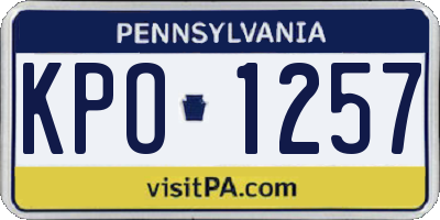 PA license plate KPO1257
