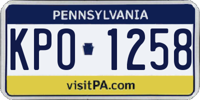 PA license plate KPO1258