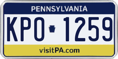 PA license plate KPO1259