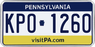 PA license plate KPO1260